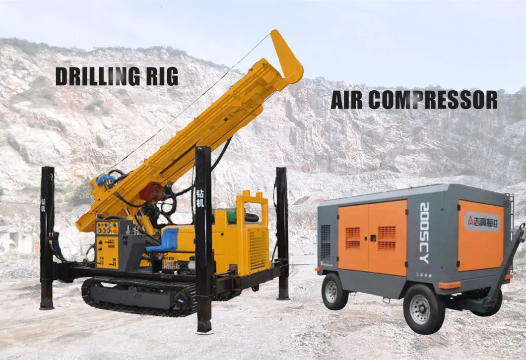 China Factory Price 100m 200m 300m 500m Deep Water Well Drilling Rig Pneumatic Drilling Machine for Sale